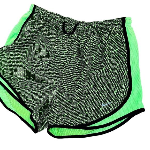 Nike Women's Running Shorts Lime Green/Black Size M Dri-FIT Activewear - Picture 2 of 7
